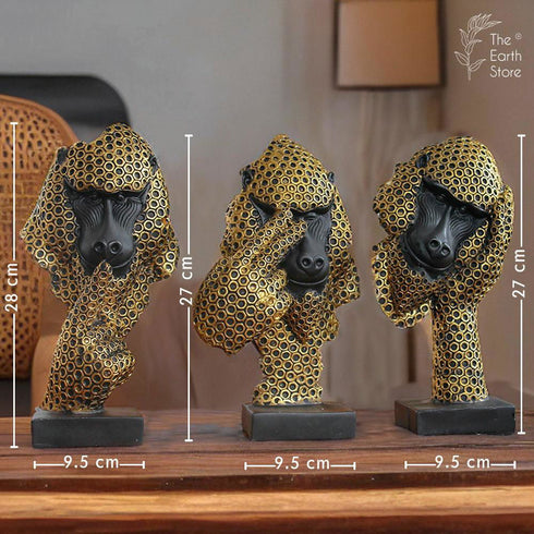Gandhis Golden Trio Set - The Earth Store - home decor